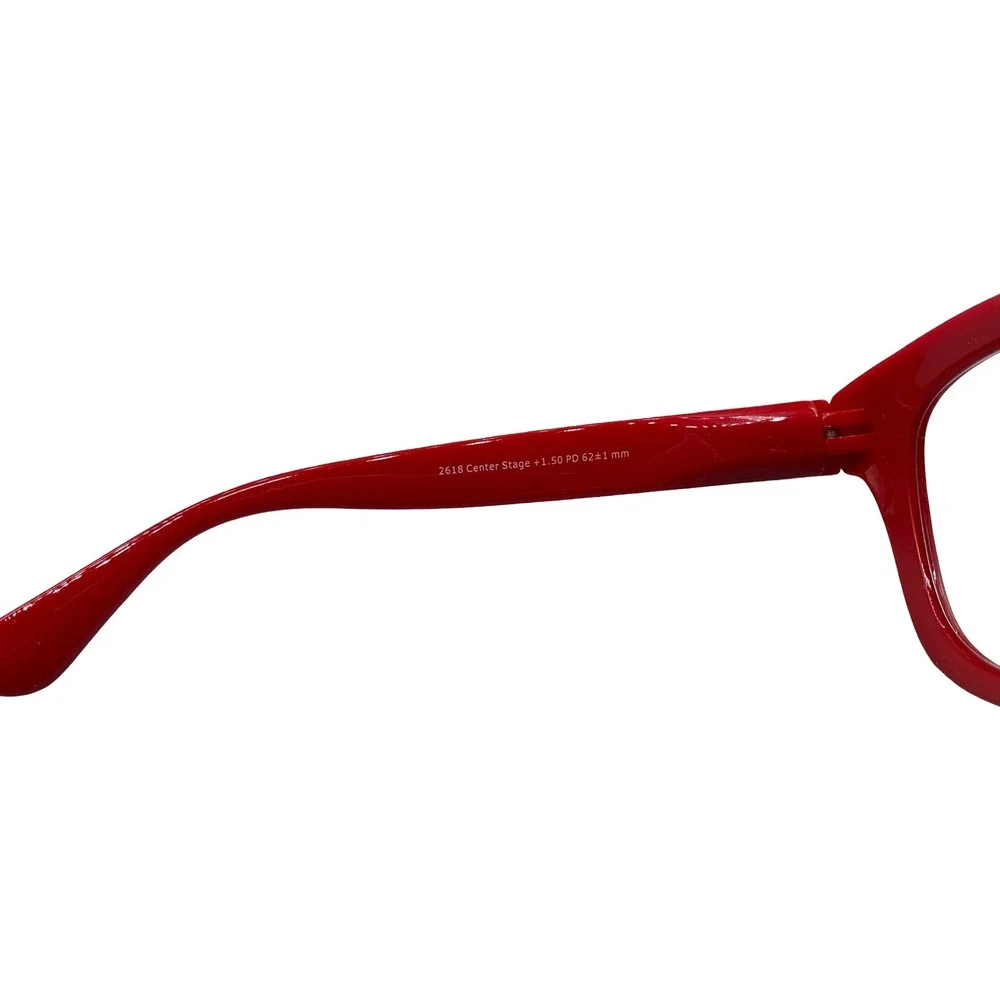 Peepers Center Stage Red Reading Glasses +1.50 Blue Light Filtering 2618